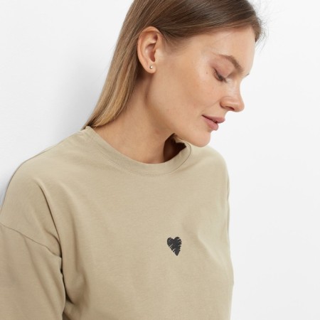 Women's T -shirt "Heart", Khaki color, size 46-2
