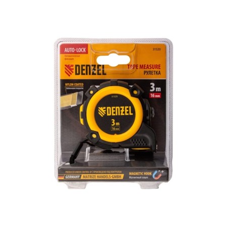 Denzel 31520 roulette, nylon coating, magnetic hook, automatic, 3 m x 16 mm-5