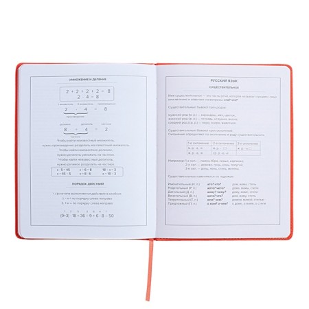 Universal Grade 1-11 Diary, 48 sheets "Pink backpack", solid artificial leather cover, uplift, pancake embossing, lies, universal cheat sheet, block 80 g/m2-11