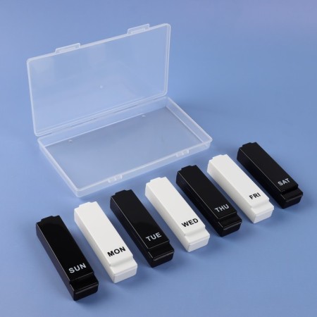 Airman - Organizer "Week", English letters, 19.5 × 11 × 2.5 cm, 7 removable sections, black/white color-3