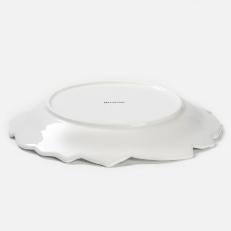 Porcelain dining porcelain Magistro "Rose", D = 25 cm, white color-2