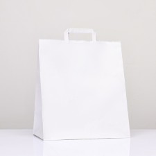 Craft package without printing, white, flat handle 20 x 31 x 34 cm