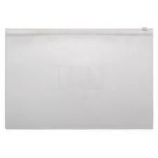 A4, 150 μm zip folder, 150 μm, Calligrata, a make-up pocket, white lightning