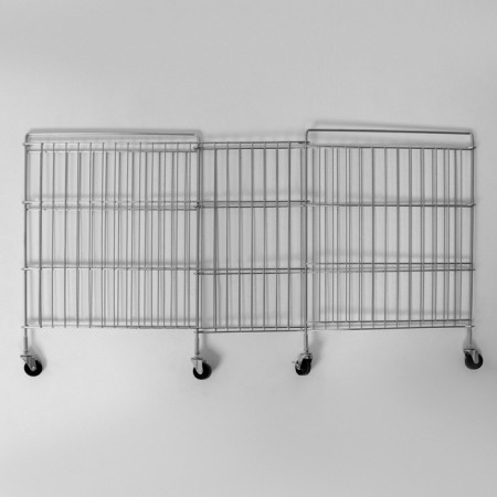 The basket-storage is folding, on wheels, 1 shelf, 50 × 80 × 70cm, chromium color-4