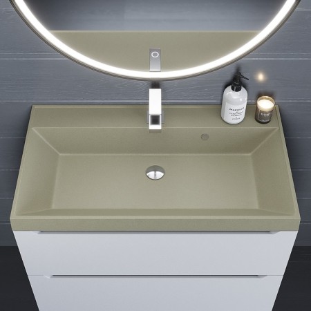 Sink uperwood Classic Quartz 80 cm, quartz, beige matte, dessert-2