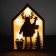 New Year's decor with backlight "House with a deer" 2aa, 2x13.8x20 cm