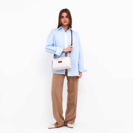 Bag Cross-Bodi with a zipper, white color-6