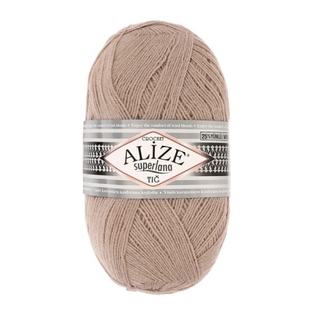 Yarn "Superlana Tig" 25% wool, 75% acrylic 570m/100g (541 mink)-1