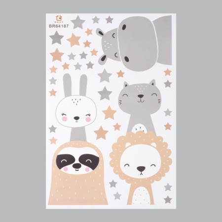 Sticker Plastic Interior color "animals and stars" 40x60 cm-1