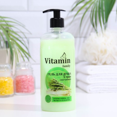 Soul Gel Vitamin Family "5 herbs", softening, 650 ml