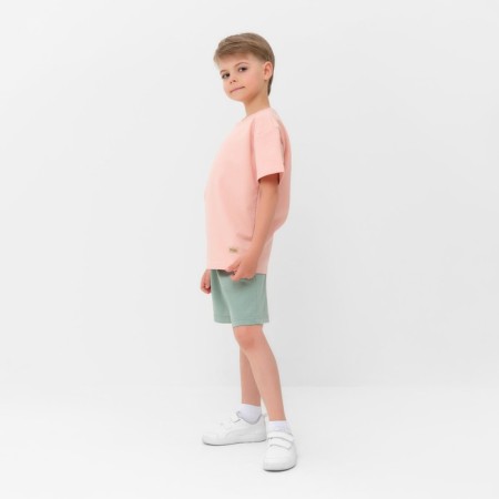 Kids (T -shirt, shorts) minku beige color/ olive, height 122 cm-1