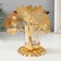 Climber Metal, glass for 1 candle "tree with leaves" d = 4.7 cm, gold 14.7x9.3x15 cm
