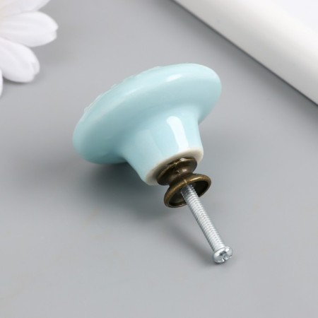 Pen for the casket ceramics, metal "Flower" pale blue 4.4x4.4x3.4 cm-1