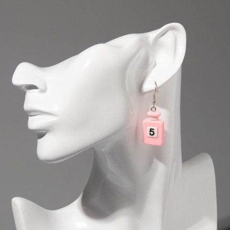 Earrings Assorted "Joy" Spirits, white-pink color in silver-3