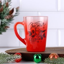 Новый год. Кружка новогодняя стеклянная с градиентом «Счастья в Новом году», 300 мл