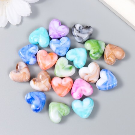 Beads for creativity plastic "Heart of marble" color 20 g 1.6x1.5x0.7 cm