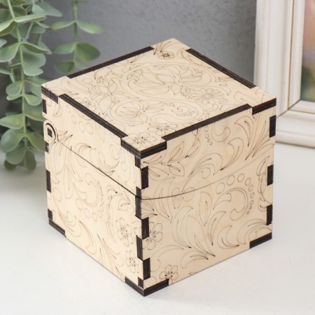 Casket-KUB for mural "monogram" 10.7x10.7x10.7 cm, plywood 6mm