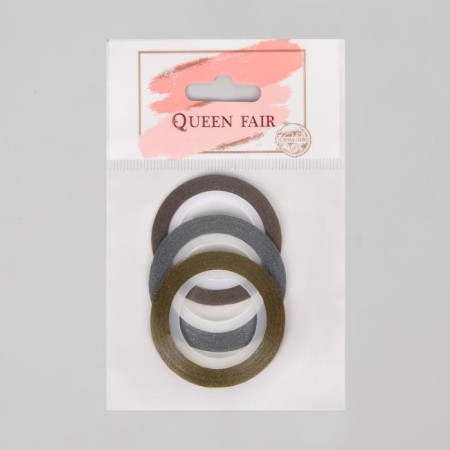 Blear tape for decor "Squeezes", 3 pcs, 1 mm, 18 m, bronze/silver/gold color-2