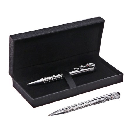 Gift handle ball in the leatherette case rotary snake hull silver