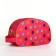 Road cosmetic bag on a zipper, with a handle, pink color