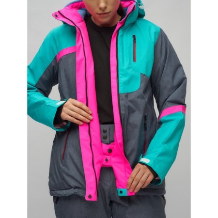 Ski costume is female, size 42, green color-4