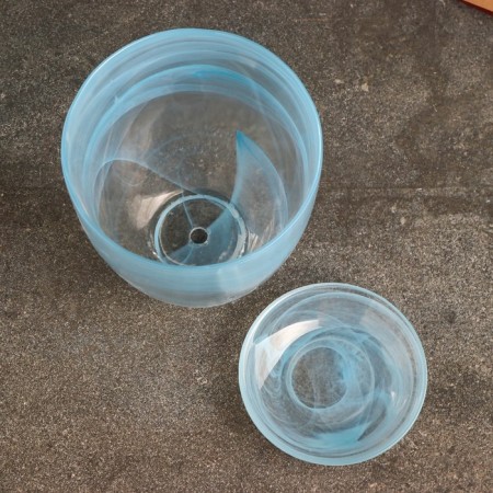 Flower pot with pallet No. 4 "Aleb" azure, 2 l-1