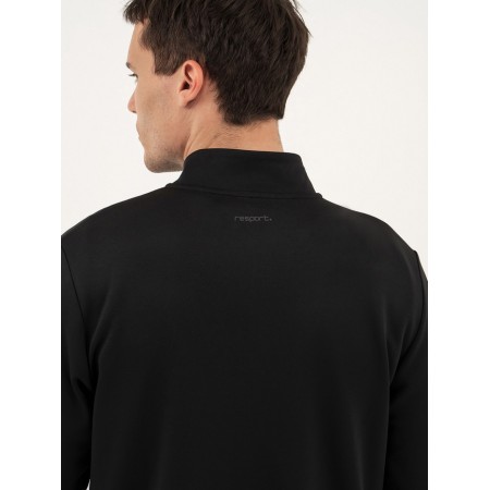 Long -line male Resport, on a zipper, p. 52, the color is black, basic, with a long sleeve-2