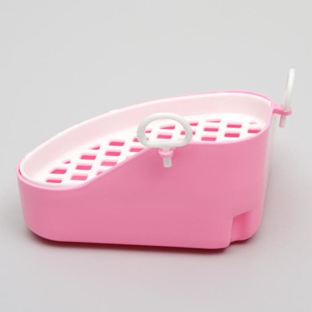 Corner toilet for rabbits and ferrets, 18.5 x 18 cm, mix of flowers-3