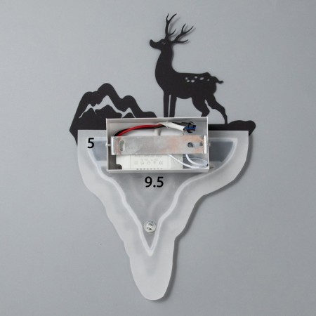 Sconces "Deer and mountain" LED 11W 4000k black 20x29x5 cm-6