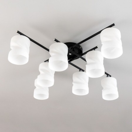 Ceiling chandelier Citilux "NILS" CL132185, 8x60W, E27, Black Color Black-6