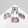 Set of icons (4 pcs.) "Cot-gadgets", white-pink color in ferrous metal