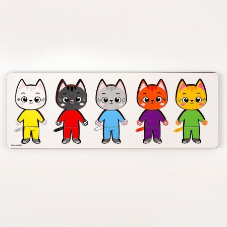 Wooden puzzle for children. Repeat on the sample of the "cats"-3