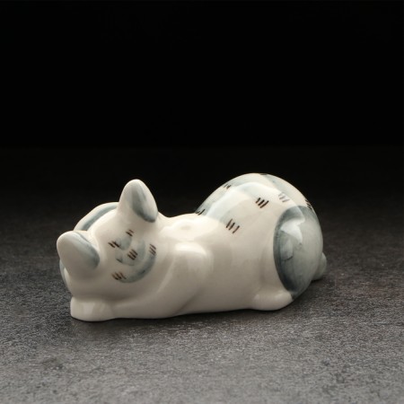 Porcelain figurine "Kotya Musya", gray, 9cm-2