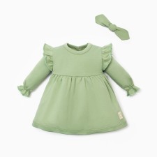 Платье и повязка Крошка, Я BASIC LINE, рост 86-92 см, зелёный