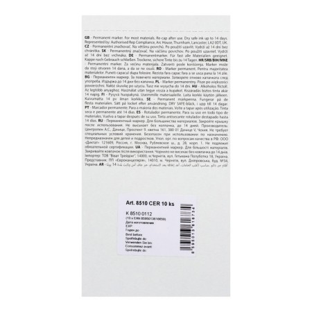 Permanent marker 5.0 mm centropen 8510, line 2.5 mm, black color (persistent to drying)-3