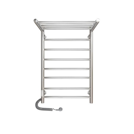 The electric heated towelputor "Sanprise" Aurora P8, 500x800 mm, with a shelf, left, chrome