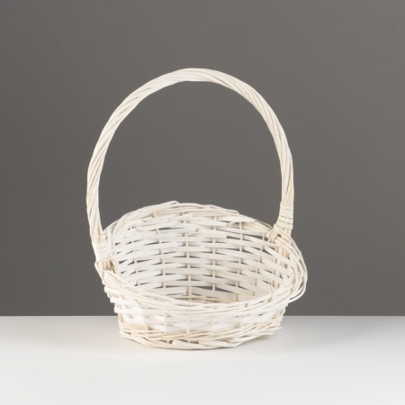 Wicker basket, 25x25x5x13.5x30 cm, white, willow