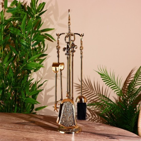 Kaminnaya set "Royal" brass (5 objects) 57.5x13x13 cm