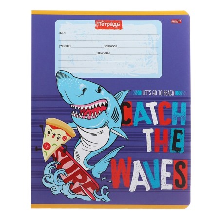 Notebook of 12 sheets in the Shark-Surfer cage, covered cardboard, offset block, mix-3