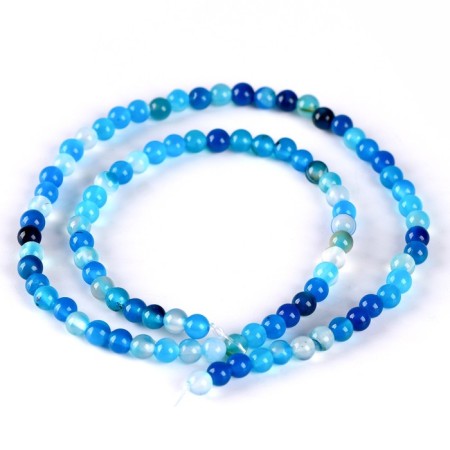 Beads made of natural stone "Blue agate" set of 90 pcs., Size 1 pc. - 4 mm-4