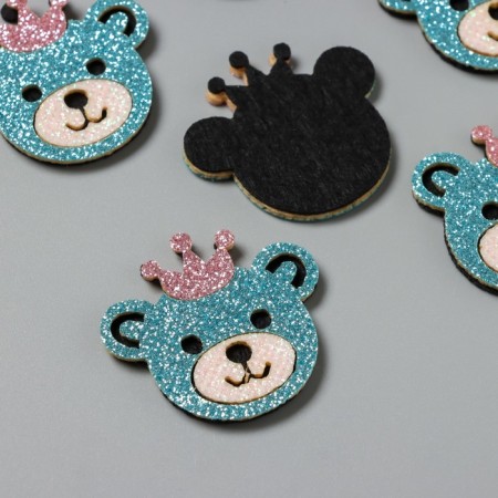 Decor for the creativity of the felt shine "Bear" 4x4 cm