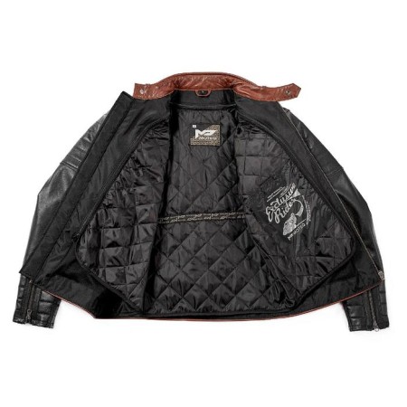 Bravo 7 jacket, leather, size m, brown, black-4