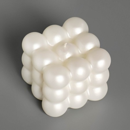 Figure candle Lacked "Babble Cube", 6 cm, pearl-3