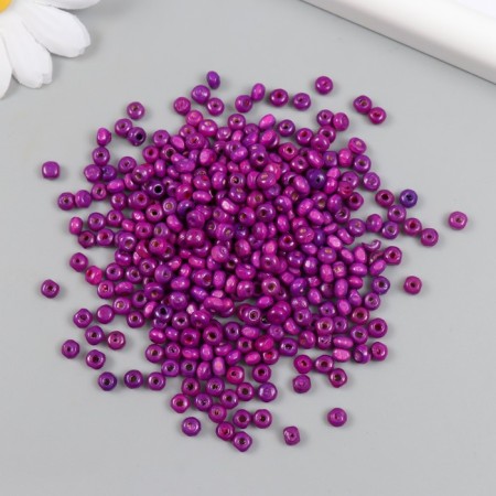 Beads for creativity wood "purple" d = 0.4 cm set 20 g-1
