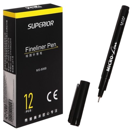 Marker Professional Liner Black, Thin line, 0.5mm-1