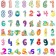 Stickers for creativity "Beasts" set 48 pcs 4x8 cm