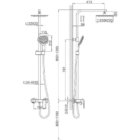 Shower system d & k da1433716a02, white/chrome-1