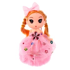 “Girl” doll on pink pompon, 14 cm