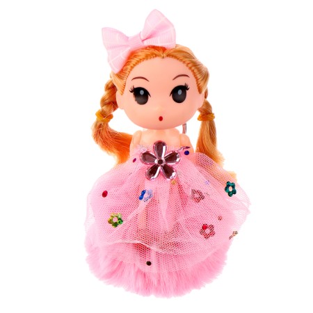 “Girl” doll on pink pompon, 14 cm