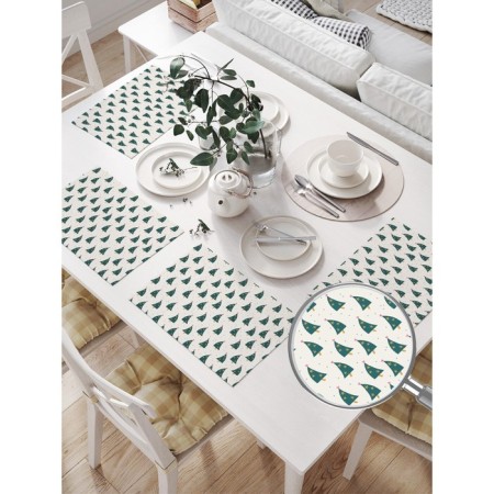 A set of napkins for setting the table "Christmas trees dance", rectangular, size 32x46 cm, 4 pcs-1